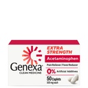Genxa Clean Acetaminophen 500 mg Ekstra Güçlü, Dye Free Pain Reliever Ateşi, 0% Yapay Katkılar, Yetişkinler için Ağrı Tıp, Relieves Headache, Backache, Minor Arthritis Pain, 50 Tabletler