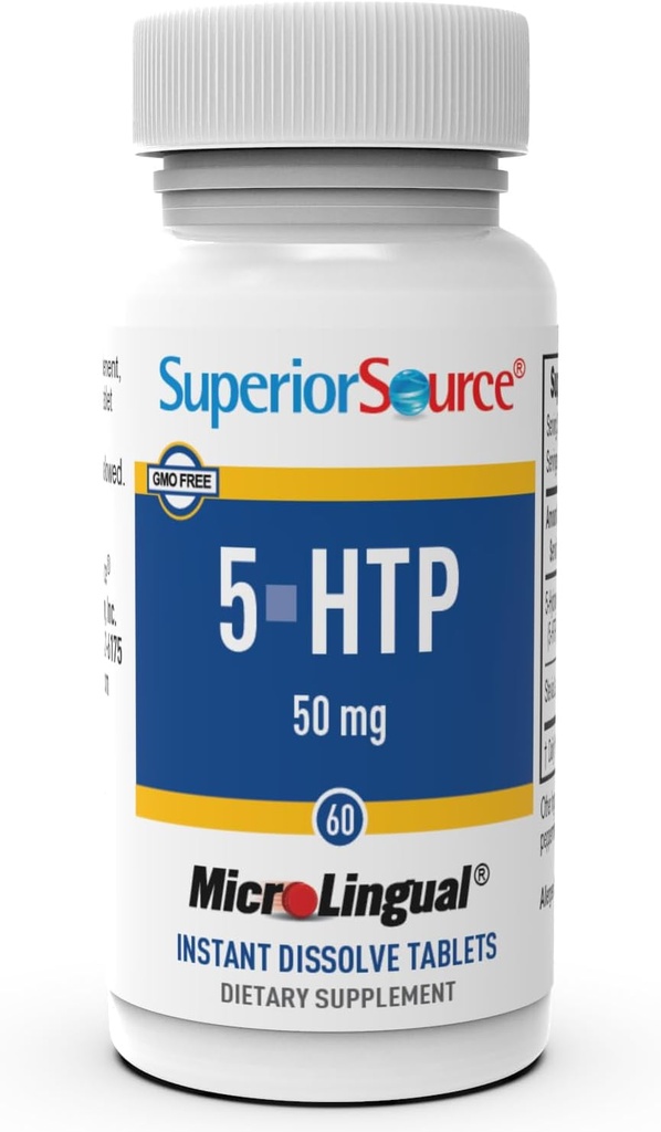 Üstün Kaynak 5-HTP 50 mg - Doğal Supplement Aids Restful Sleep & Neurotransmitter Functions - Brain Health & Function Support - 5-Hydroxytryptophan Supplement - 60 Instant Dissolve Tabletleri