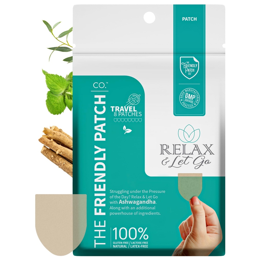 The Friendly Patch - Relax & Let Go with Ashwagandha, Gaba & Gotu Kola - Eski olarak Zen Patches 8 paketi olarak bilinen