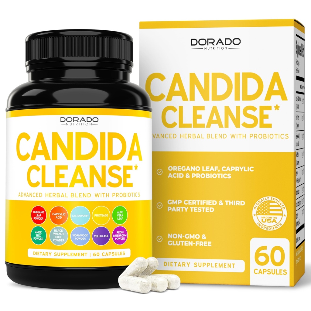 Candida Cleanse Detox (60 Kont) İleri 11-in-1 Formula for Overgrowth Treatment with Candida Killer Complex for Men and Women - Third Party Tested - Made in USA