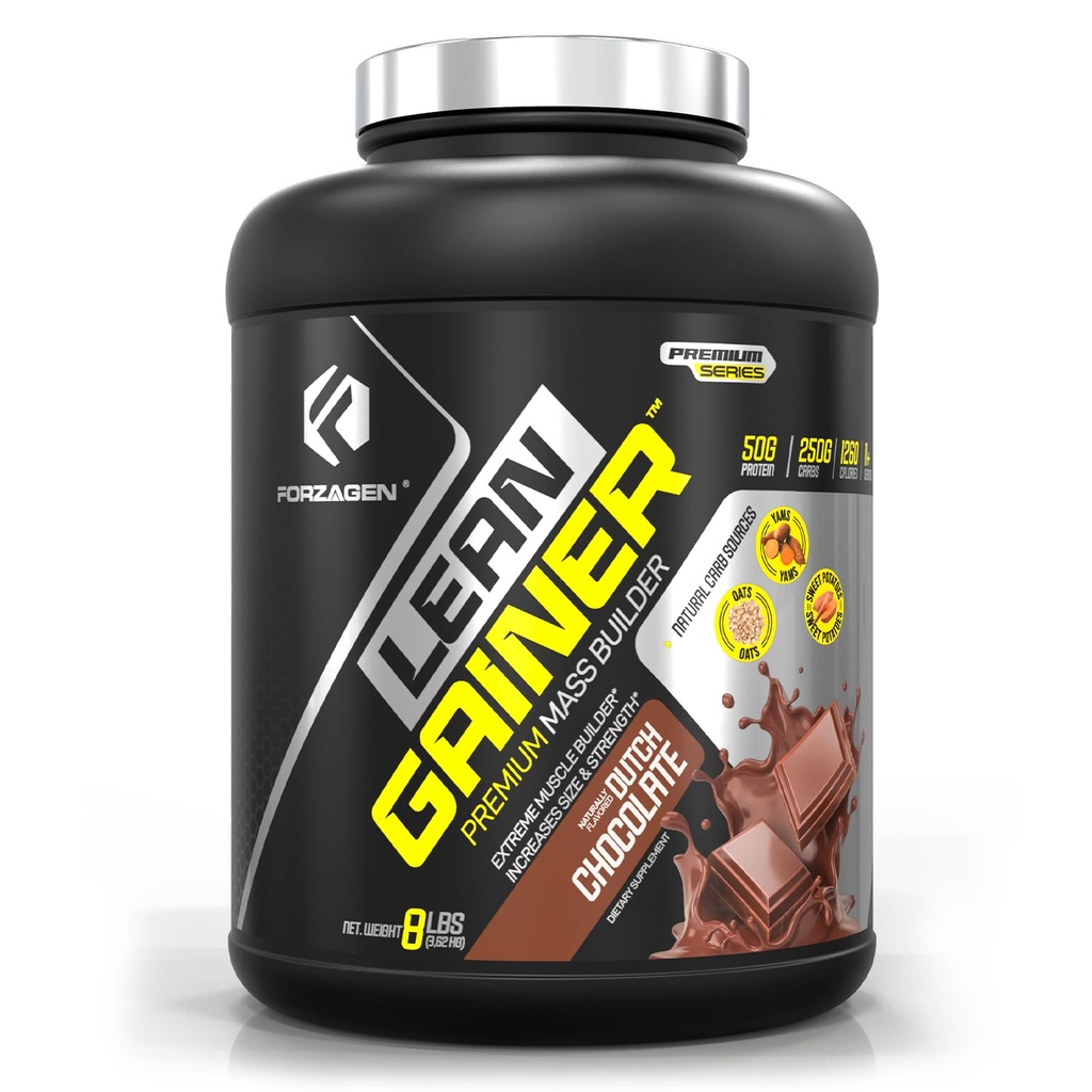 Forzagen Lean Winer Premium Mass Builder | Erkek ve Kadınlar için Kitlesel Karbon | Yüksek Calorie proteini, Kilo Verme, Bulk, Muscle Building Supplement | Chocolate Dutch, 8 lbs. (11 Hizmet)