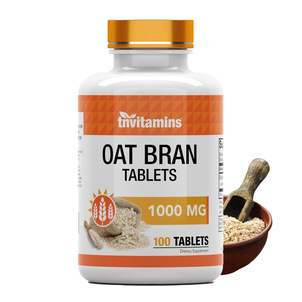 Tnvitaminleri Oat Bran Tabletleri | Tablet başına 100 Tablet x 1000 MG | Oat Fiber Tabletler | ► & Diyetsel Fiber Supplement | Destekler Digestive Health * | Yüksek Potency Formula