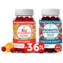 Lunakai Vitamin B12 ve Probiyotik Gummies Sche - 3000 mcg Yetişkinler Enerji Desteği ve Bone Health için Gummy - 5 Milyar CFUs Per Digestive Gut Health için C for Women & Men