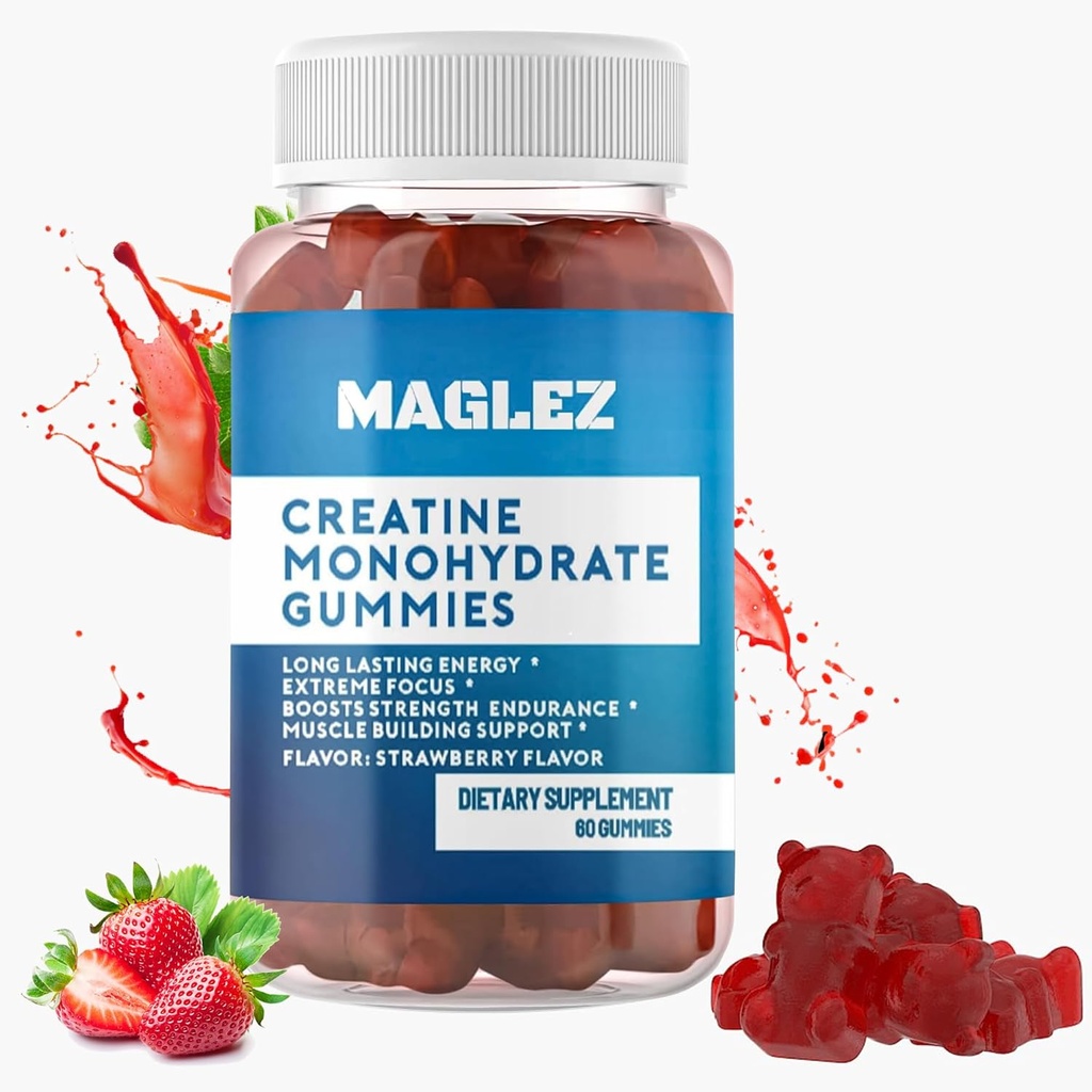 Kretine Gummies – Kadınlar ve Erkekler için Tasty Kazananlar – Vegan, Gluten-Free Strawberry Tinatine Gummy – 60 Destek için Kont