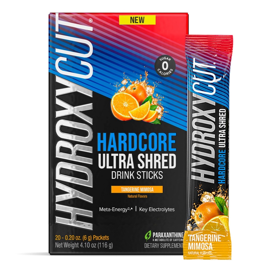 Hidroxycut PES Ultra Ked İçgörü, Tangerine Mimosa - 20 Packets - Zero Sugar or Calories - Paraxanthine & B Vitaminleri - Kadınlar ve Erkekler için