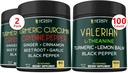 Sche 7in1 Turmeric Curcumin & 5in1 Valerian Root Supplement - Destek Digestion, Heart Health, Immune ve Relaxation
