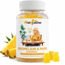 Bromelain Papain Enzyme Gummies Supplement: Bromelain 500MG Yetişkinler Çocuklar için Querectin Gummies, Organik Bromelain Papaya Enzymes, Digestive Support Immunity Antioksi Vegan 60CT