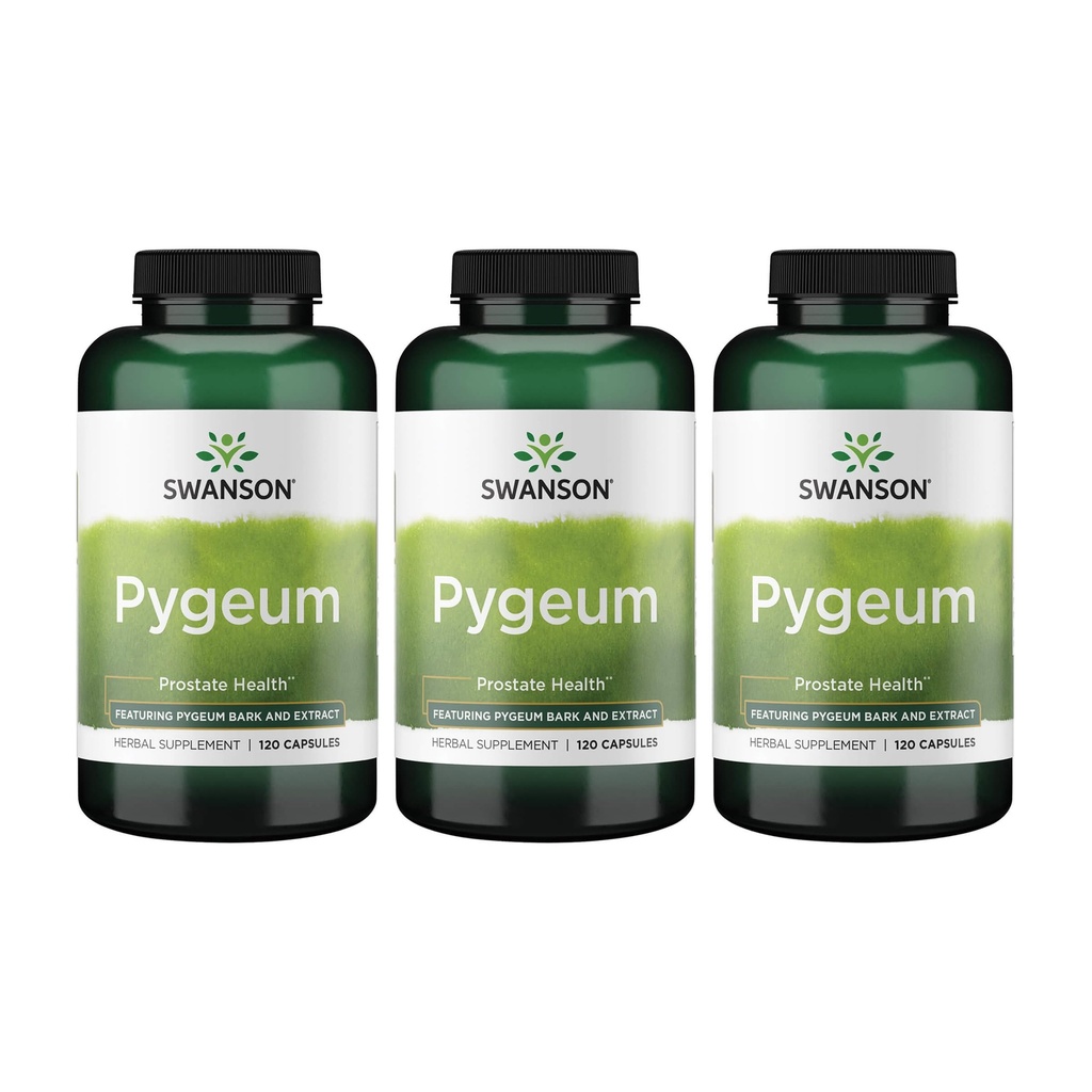 Swanson Pygeum - Herbal Supplement - Erkeklerin Sağlık Supplement - (120 Capsules Her, 400 mg) 3 Pack