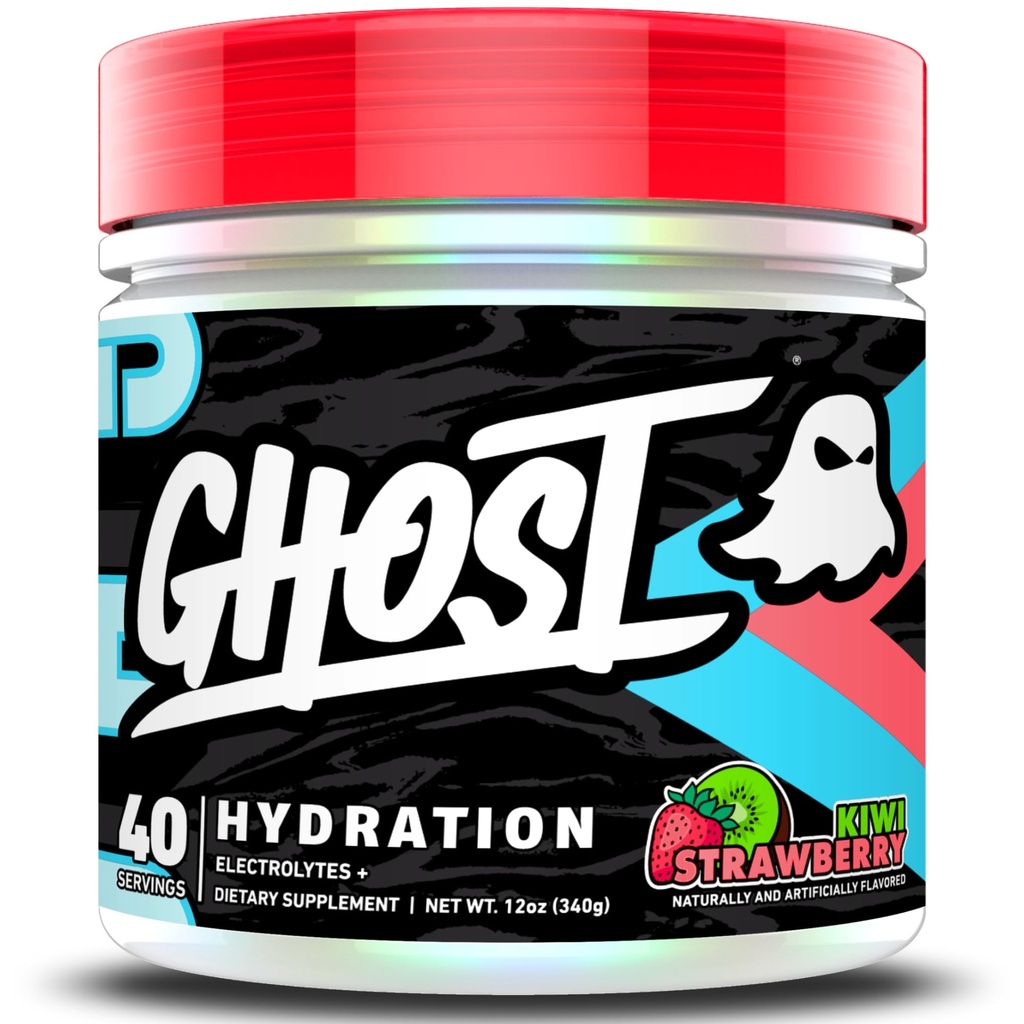 GHOST Hydration, Kiwi Strawberry, 40 Serv, Electrolyte Toz - Magnezyum ile Mix Supplement, Pyum, Kalsiyum, C & Taurin for Energy & Endurance - Vegan, Soy, Sugar & Gluten