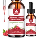 (2 Pack) Magnezyum Glycinate Liquid Drops with Citrate & Taurate - Yüksek Aborpsiyon 1000 mg Sıvı Magnezyum Kompleks with D3, GABA, L-theanine for Cognition, Muscle & Focus, Raspberry Flavor - 30mL