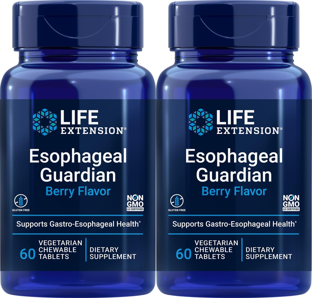 Life Extension Esophageal Guardian, 60 Vegetarian Chewable Tabletler (Pack of 2)
