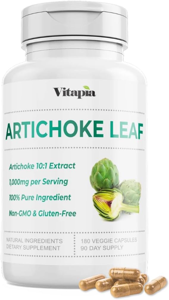 Vitapia Organik Artichoke Broşürü Sağlıklı Digestion, Liver Health & Functions, Antioxy Support - 10:1 Oran & 180 Veggie Capsules - Non-GMO, Gluten-Free, Vegan-Friendly