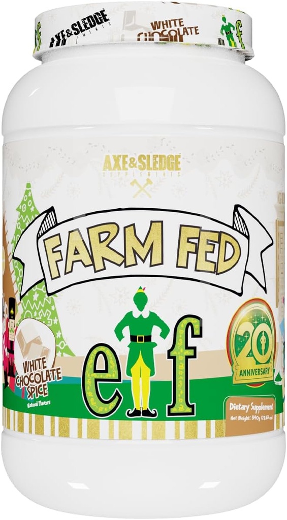 Axe & Sledge Farm Fed 100% Whey proteini Digestive Enzymes (ELF White Chocolate Spice - 22G)