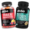 DR. BO Fiber Gummies Colon Cleanse & Ginger - Tasty Gummy Prebiyotik Fiber Supplement - Bowel Movement Gut & Stomach Temizleme için Destek