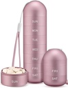 Zannaki Metal Moisture Kanıt Haftalık Pill Organizer, Stackable Alüminyum Alloy BPA Free Travel Hiking 7 Günlük Pill Box Vaka Suları ve Piller, Vitaminler, Fish Oil, Supplements