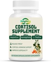 Cortisol Supplement for Women Men, Hormone Balance, Magnesium, Ashwagandha, Rhodiola, L-Theanine, Vitamin B6 & B12, Mood, Focus, Sleep Support, Vegan 60 Capsules