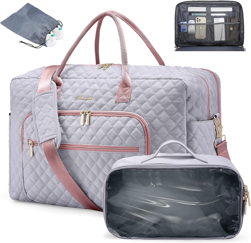 LOVEVOOK Seyahat Duffle Bag - Women's Weekender On Overnight Laptop & Gym Bag with Toiletry/Shoe Pocket, Hospital Labor Bag - Women's Weekender Sign On Overnight Laptop & Gym Bag with Toiletry/Shoe Pocket, Hospital Labor Bag