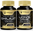 WELLNESS LABSRX Lions Mane Supplement Capsules with Shilajit Himalaya Capsules | Log