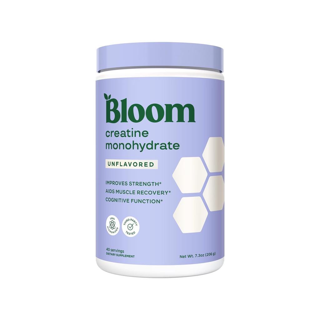 Bloom Beslenme Kretine Monohidrat Toz, 5g Micronized Tinatine per Service, Supports Muscle Recovery, Strength, Endurance, Pre or Post Workout, Gluten Free, Non GMO, Unflavored, 40 SVG, 7.3 oz