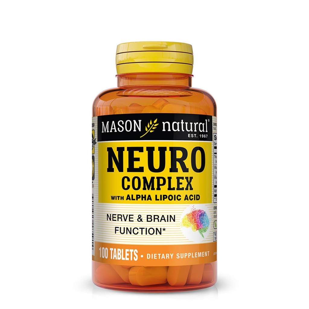 Alfa Lipoic Acid & Vitamin B12 ile MASON NATURAL Nöro Kompleksi, Vegetarians için Uygun, 100 Tablet