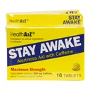 SağlıkA2Z® Awake | 200 mg Caffeine | Uyarı Yardımı Caffeine | 3 Packs of 16 Tabelts (48 Tablet Toplam) | Maxium Strength
