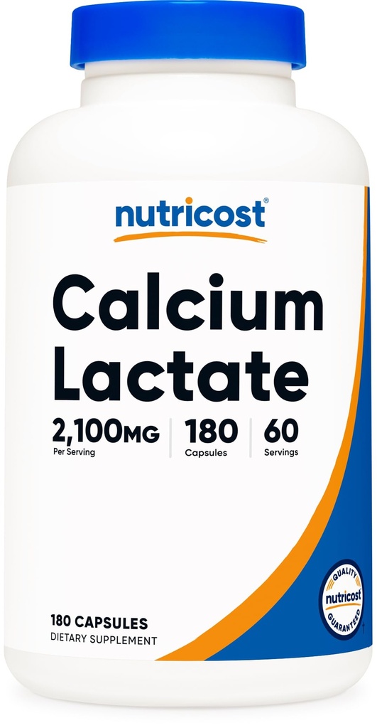 Nutricostdis Lactate 2,100 mg; 180 Capsules - Vegan, Non-GMO ve Gluten Free, 60 Hizmetler