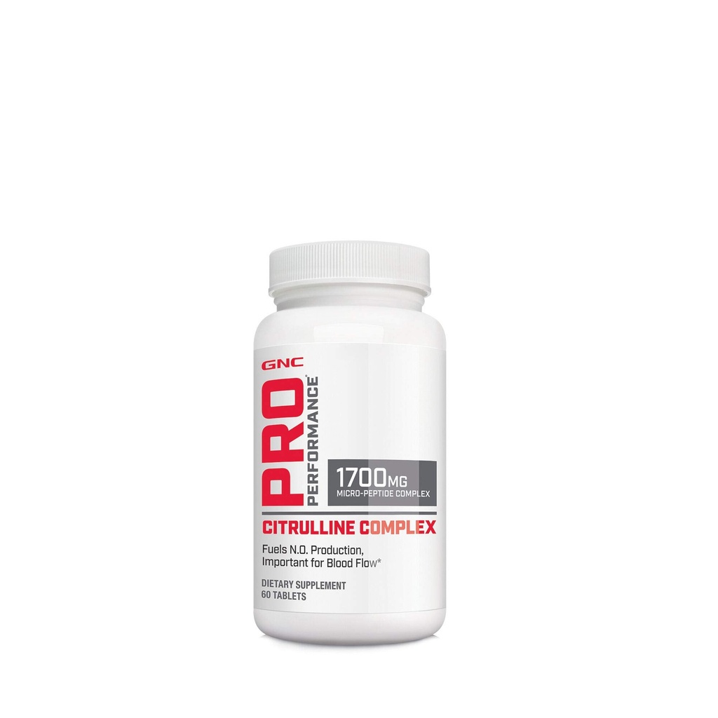 GNC Pro Performance Citrulline Kompleksi 1700 mg, 60 Tablet, Sağlıklı Kan Akışı için Nitrik Çimento Üretimi