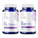 Biocidin G.I. Detox+ Gentle Binder & Liver GB+ Gallbladder Liver Support - Toxin Removal & Fat Digestion - Aktif Charcoal, Zeolit, TUDCA & Bitter Herbs (2 Ürünler)