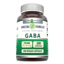 Amazing Formulas GABA 750 mg Is Veggie Capsules Supplement | Non-GMO | Gluten Free | Made in USA | Ideal for Vegetarians (200)