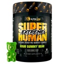 ALPHA LION Superhuman Extreme High Stim Pre Workout Toz, Beta Alanine, L-Taurine & 356mg Tri-Kaynak Caffeine for Sustained Energy, Nitric Physics & Citrulline for Pump (21 Servisler, Sour Gummy Bear)