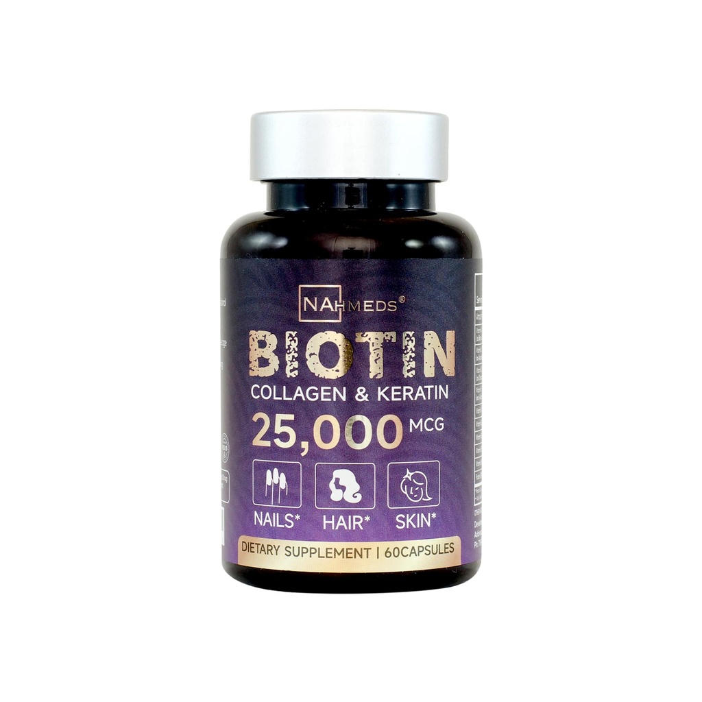 Biotin + Güzellik Toplantısı - Collagen, Keratin, MSM - Saç, Skin & Nail Desteği - Gluten-Free - GMP, ISO 22000, sertifikalı - COA kullanılabilir - 60 Capsules