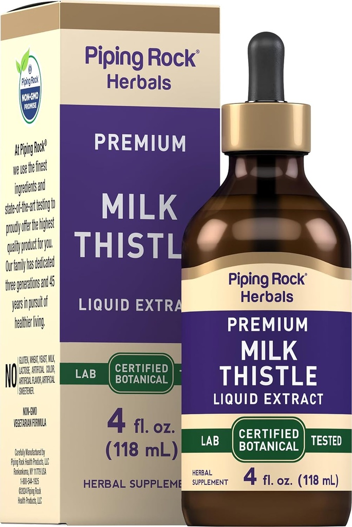 Piping Rock Süt Butle Türlü Sıvı Durağı | 4 Fl Oz | Herb Tincture Supplement | Alkol Free | Vegetarian | Non GMO, Gluten Free