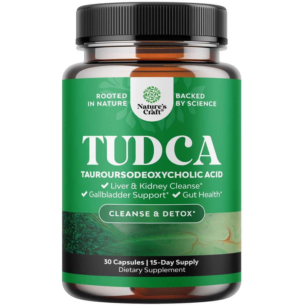 Gelişmiş Bile Salt TUDCA Supplement - Ekstra Kuvvetli TUDCA 500mg, Gallbladder Kidney ve Liver Desteği için Bile Salts'a 500 mg - Yüksek Saf Tauro Ursodeoxycholic Acid Liver ve Gallbladder Cleanse
