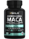 Ashwagandha 5.000 mg + Maca Root Black, Red, Sarı 4.000 mg, Rhodiola & L-Theanine: 30:1 Ashwagandha Capsules, 20:1 Extract Maca Roots - Supplement for Men and Women