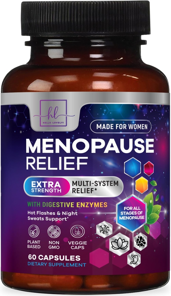 Dong Quai, Chaste Berry, Black Cohosh, 8 Milyar CFU Probiyotikleri - Hot Flash Gece Ters & Menopause Relief Probiyotik for Vaginal, Digestive Health - 60 Capsules