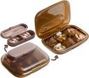 MURRI&MURRDI Travel Pill Organizer, 6 Karşılaştırma Küçük Pill Konteyner, Günlük Pill Box Vitaminleri tutmak için, Pocket Purse Medicine Organizer Detachable (G Coffee)