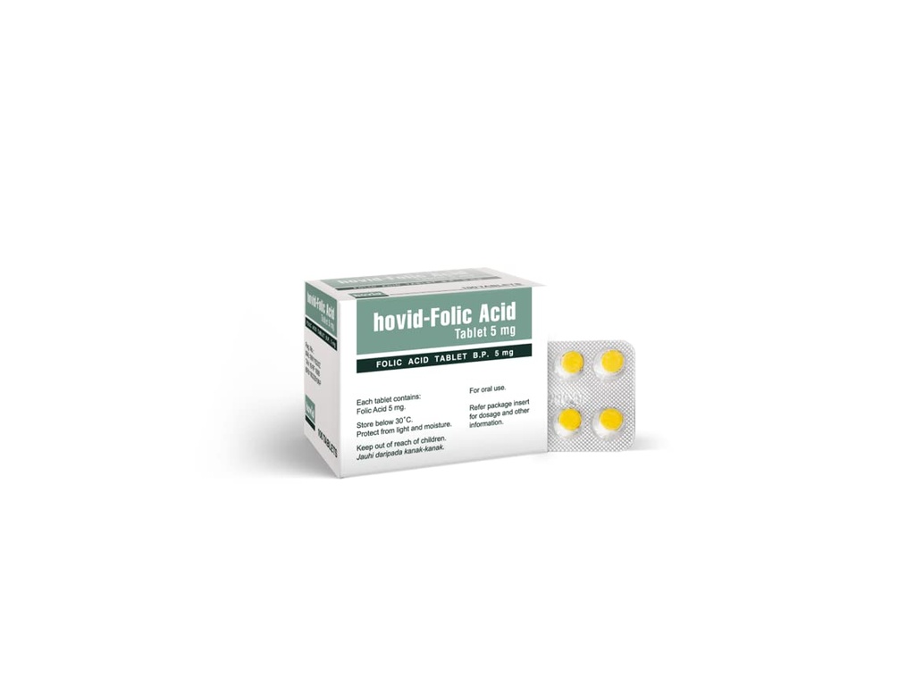 HOVID Folic Acid 5Mg 100 Tabletler ( 100 Tablet 3 Kutunun Paketi)