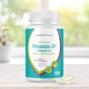 D3 50.000 IU 125mcg Capsules - 120 Organik Haftalık Supplements, Non-GMO Gluten Free Pills, Güçlü Bones, Teeth, Immune Support - Made in USA