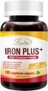 Lovita Iron 18 mg, Kadınlar için 1 Iron Supplement, C, Dong Quai & B12, Vegan Vitamini Constipation olmadan Red Blood Hücre Üretimi Desteklemek için, 120 Capsules