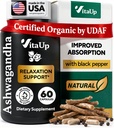 Ashwagandha Capsules 1310mg with Black Pepper - USA Made Ashwagandha Supplements for Relaxation Support, Normal Bilişsel Fonksiyonl & Dengeli Enerji Seviyeleri - 60 Caps
