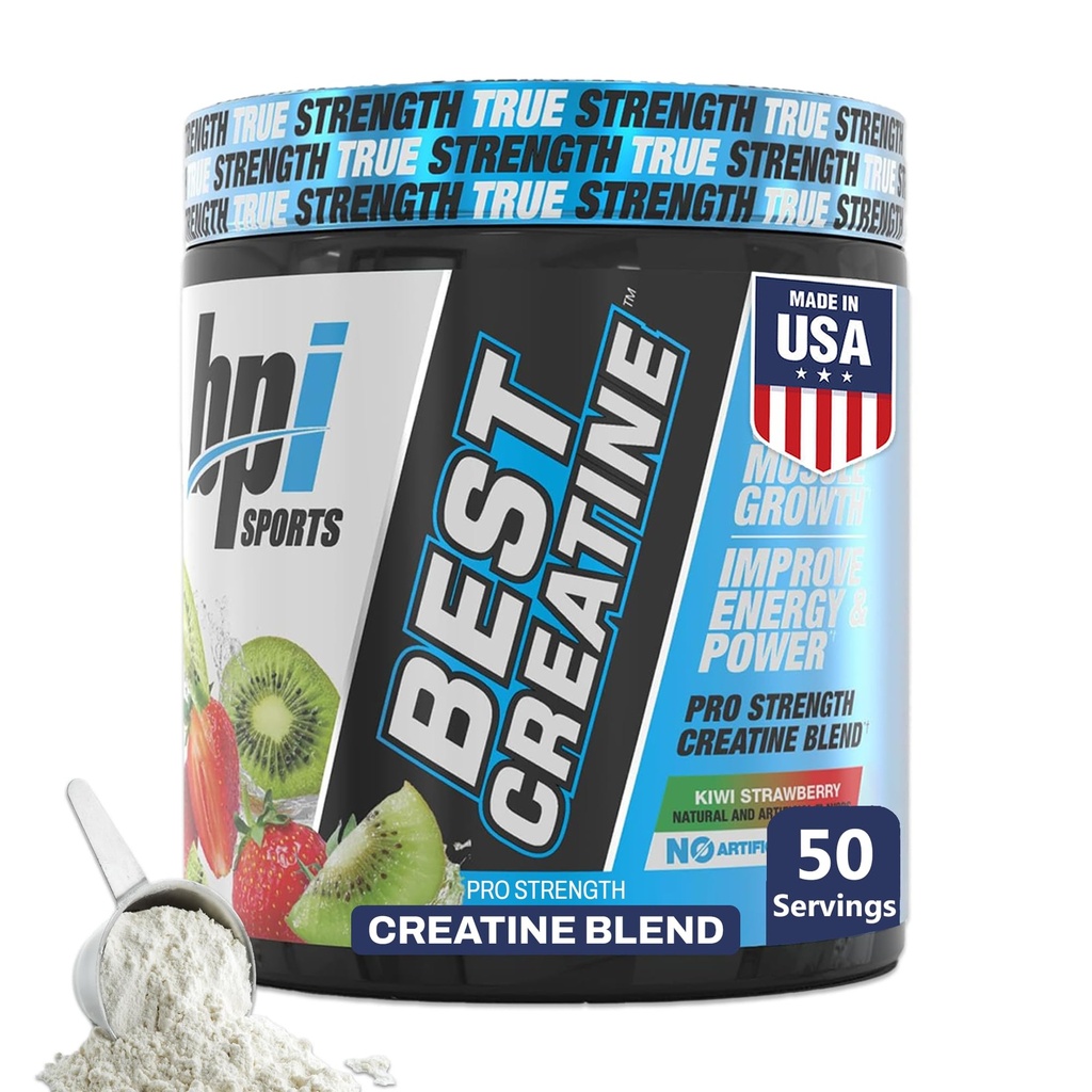 BPI Sports Best Tinatine - Insanlar ve Kadınlar için Altın Monohidrat Toz, Himalaya Tuz - Güçlü, pompa, Endurance, Kas Büyüme, Kas Tanım, No Bloat - Kiwi Strawberry - 50 Hizmet - 9.07 Oz