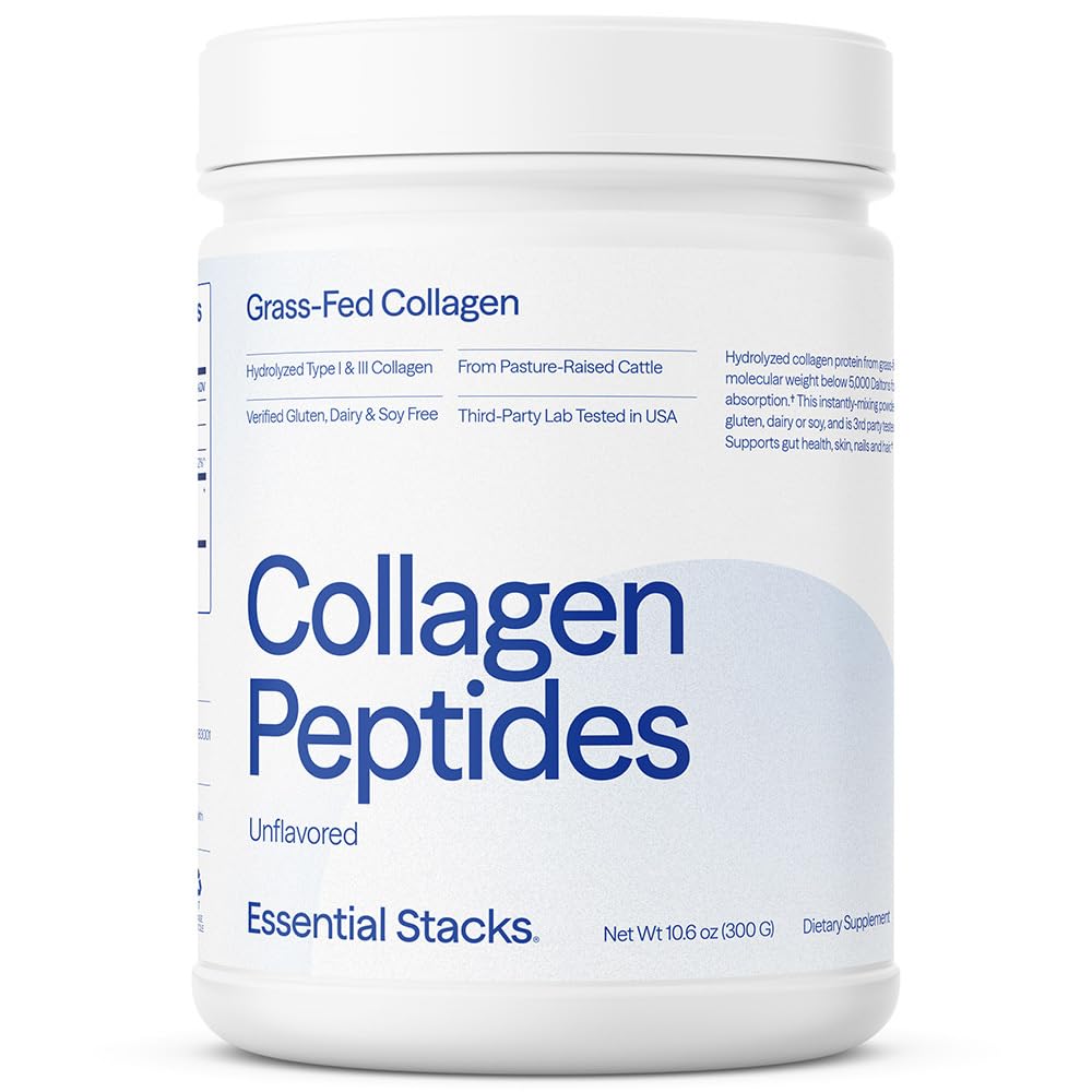 Essential Stacks Collagen Hydro Toz (Kırk Fed Amerikan Cattle) - Gluten, Süt & Soy Free - Unflavored Hydrolyzed Collagen Supplement (10.6 oz)