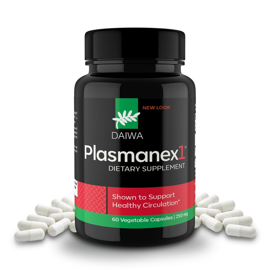 Daiwa Plazmanex 1 - Blood and Vein Circulation Supplements – Balance Circulation, Encourage Health Legs and Veins - 60 Vegan Capsules