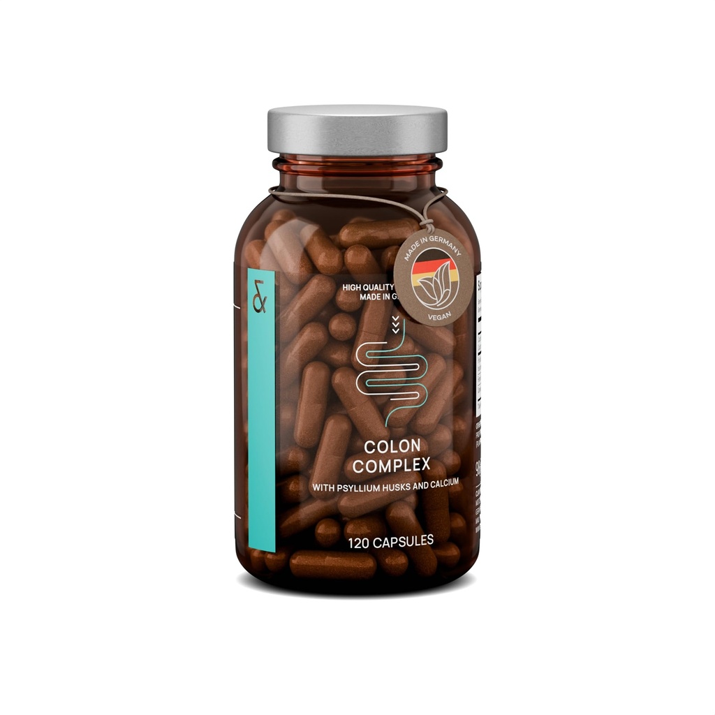 Psyllium Husks Capsules - 2200 mg ► Fiber Supplement per Service - Kolon Kompleksi Fennel, Caraway Extract & Food - 120 Vegan Capsules - Almanya'da Made in Germany