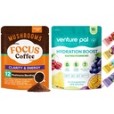 Girişim Pal Mushroom Coffee & Electrolyte Toz Grafik: 1 Kahve'de Ashwagandha & Sugar-Free Electrolyte Packets for Focus, Immunity, Hydration & Recovery - 40 Hizmet & 16 Sticks