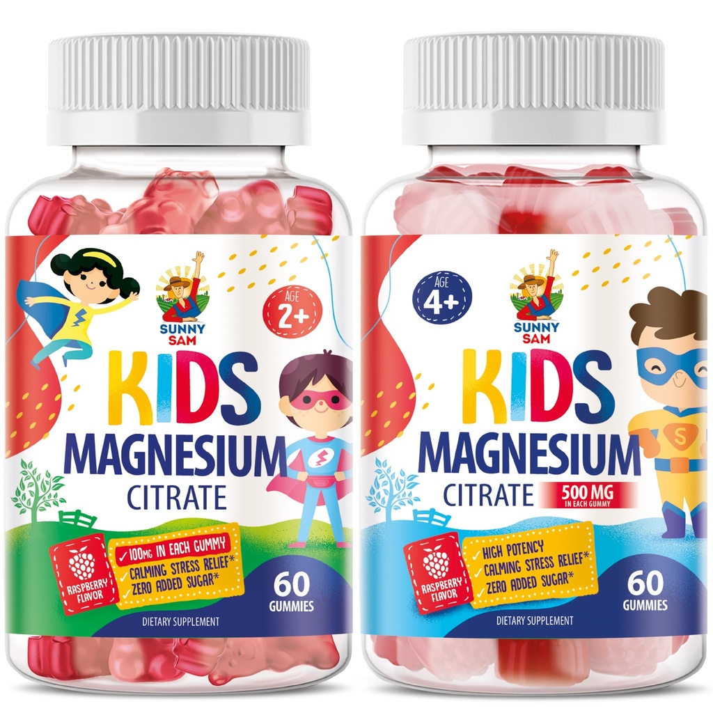 Çocuklar ve Yetişkinler için Magnezyum Gummies - Calm Magnezyum Chews - Magnezyum Citrate Chewable Supplement for Mood & Muscle Support