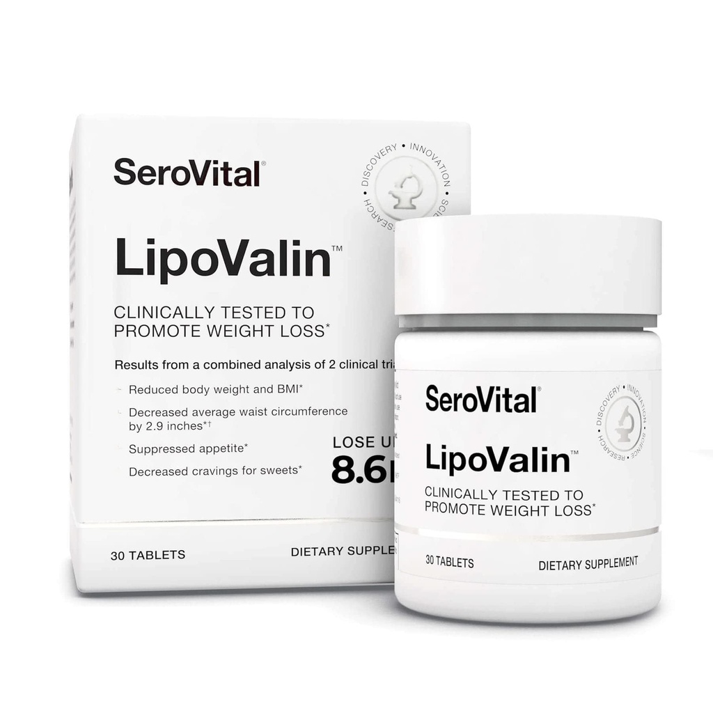 Serovital LipoValin Klinik Olarak Kadın için Kilo Kaybı - Diyet Pill, Appetite Suppressant, Stimulant-Free Kilo Kaybı Tamamlandı - 30 Tabletler