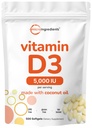 Mikro Malzemeler D3 5.000 IU, 500 Softgels | Virgin Coconut Petrol | Cholecalciferol Form | Bone, Immune & Heart Support | Easy to Swallow, Non-GMO