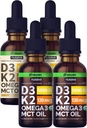 NUSAVA Unflavored D3 K2 Liquid Drops ve Vanilla Flavored D3 K2 Sıvı Durağı - Kalp, Ortak, Bone, Muscle, & Immune Support - Un-GMO, Her Gluten-Free, 2pk