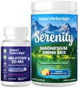 Nature's Perfect Night Melatonin 20mg Quick Dissolve Mixed Berry 180 Count with Serenity Magnesium Powder 15 oz Lemon Raspberry